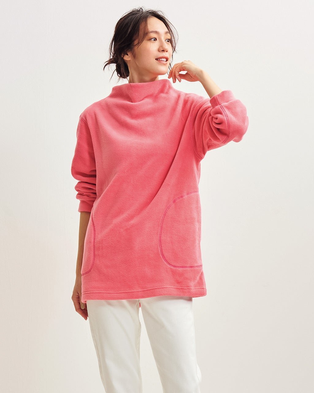 【ドゥクラッセ/DoCLASSE】のドレープネック・フリースチュニック 人気、トレンドファッション・服の通販 founy(ファニー) 　ファッション　Fashion　レディースファッション　Fashion for Women　トップス・カットソー　Cut & Sew Tops　チュニック　Tunic, Long Top　ドレープ　Drape, Draping Fabric　ポケット　Pocket, Pocket Detail　冬　Winter / This Winter　 other-1|ID: prp329100004830152 ipo3291000000035331296