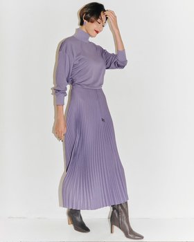 【ドゥクラッセ/DoCLASSE】 ハイネック・艶プリーツワンピース人気、トレンドファッション・服の通販 founy(ファニー) ファッション Fashion レディースファッション Fashion for Women ワンピース Dresses エレガント 上品 Elegant ドッキング Docking, Mixed Material ハイネック High Neck, Mock Neck プリーツ Pleats, Pleated |ID:prp329100004832137