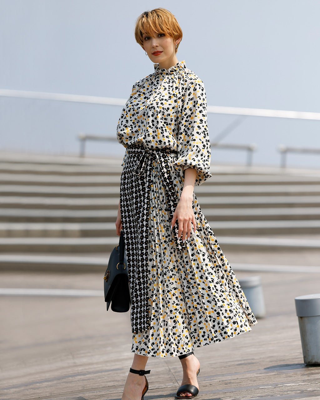 【ドゥクラッセ/DoCLASSE】のコンビパターン・フローラルセットアップ インテリア・キッズ・メンズ・レディースファッション・服の通販 founy(ファニー) 　ファッション　Fashion　レディースファッション　Fashion for Women　ワンピース　Dresses　セットアップ　Set-Up, Coordinated Outfit　フラワー|ID: prp329100004833839 ipo3291000000035203790