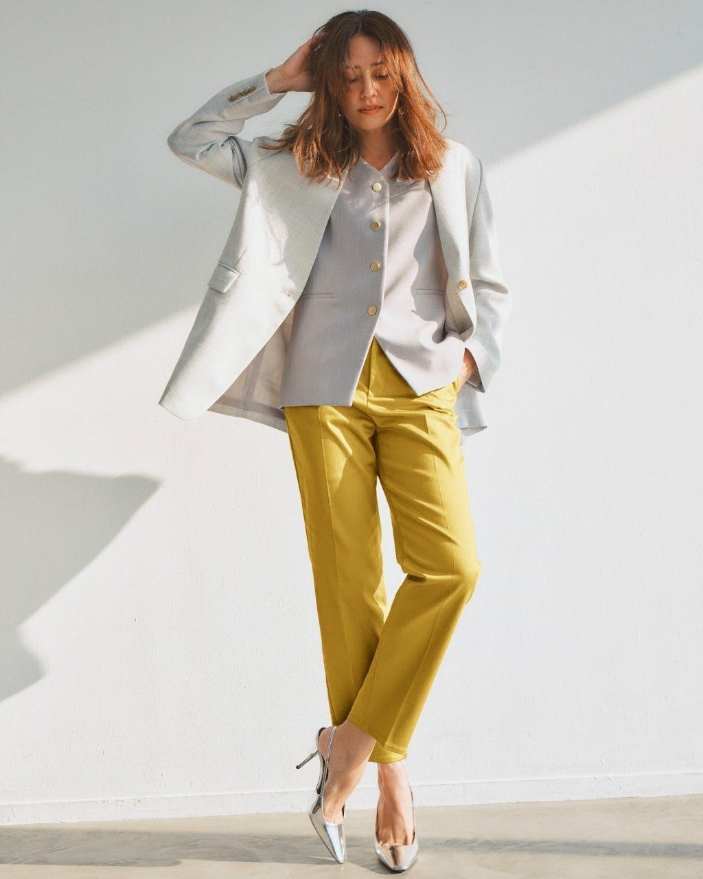 【ドゥクラッセ/DoCLASSE】のミラクルストレッチ・スティックパンツ インテリア・キッズ・メンズ・レディースファッション・服の通販 founy(ファニー) 　ファッション　Fashion　レディースファッション　Fashion for Women　パンツ　Pants & Trousers　新作・新入荷　New Arrivals / New In　おすすめ　Recommended / Our Picks　カッティング　Cutting Detail　コンパクト　Compact, Small Size　ストレート　Straight, Straight Cut　スリム　Slim, Slim Fit　センター　Center, Center Line　パターン　Pattern, Design Print　ビジネス 仕事 通勤　Business / Work / Commuting　イエロー|ID: prp329100004834702 ipo3291000000035213636