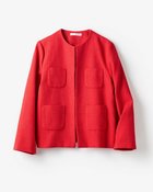 【ドゥクラッセ/DoCLASSE】のツイード・ノーカラージャケット 人気、トレンドファッション・服の通販 founy(ファニー) ファッション Fashion レディースファッション Fashion for Women アウター Coat / Outerwear Collection レディースジャケット・軽アウター Jackets ノーカラージャケット / シンプル上品コーデ Collarless Jackets エレガント 上品 Elegant ジャケット Jacket, Outerwear ツイード Twill, Twill Weave デニム Denim, Jeans Material パターン Pattern, Design Print ポケット Pocket, Pocket Detail モダン Modern, Contemporary 新作・新入荷 New Arrivals / New In セレモニー Ceremony ビジネス 仕事 通勤 Business / Work / Commuting thumbnail レッド|ID: prp329100004834706 ipo3291000000035213721