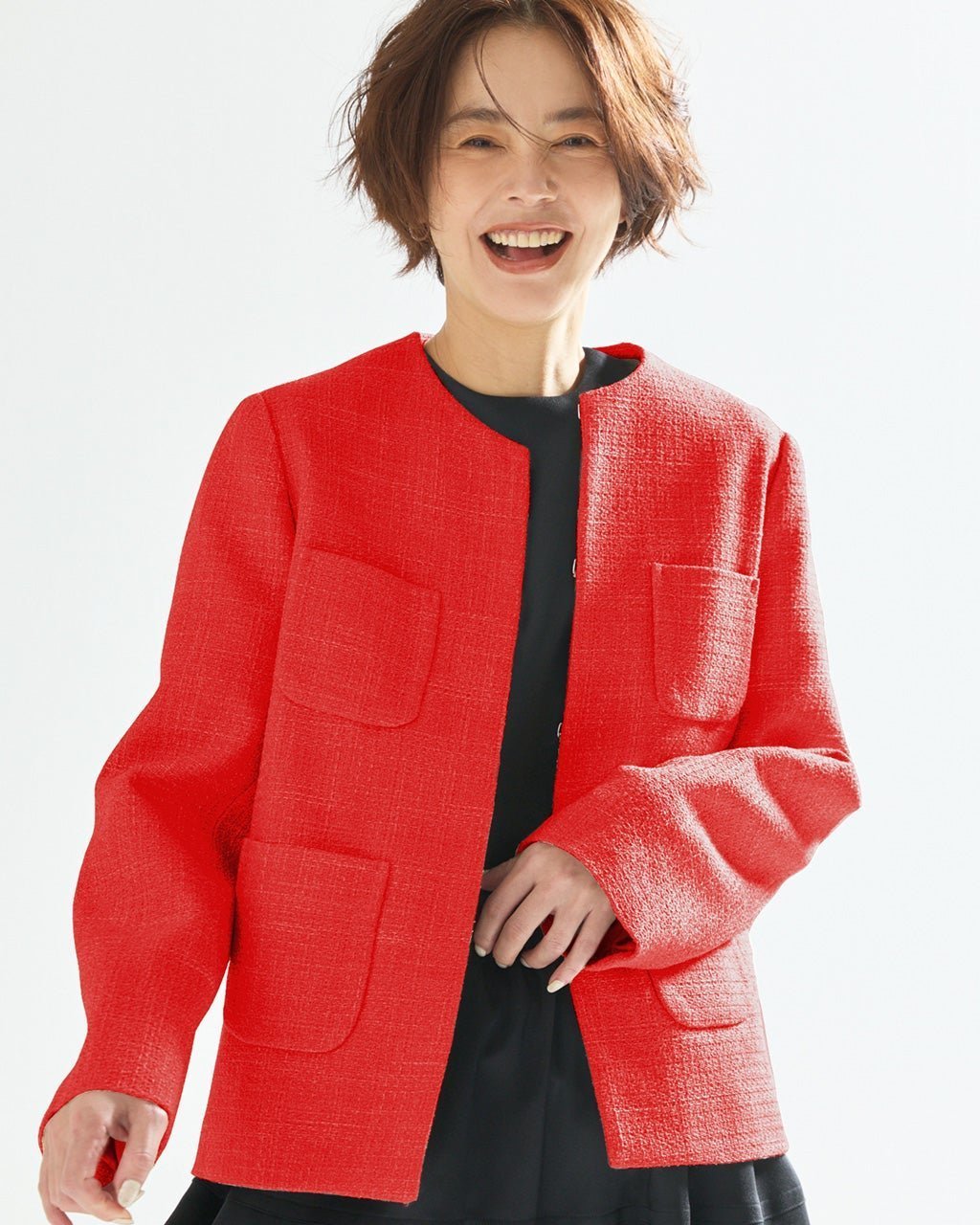 【ドゥクラッセ/DoCLASSE】のツイード・ノーカラージャケット 人気、トレンドファッション・服の通販 founy(ファニー) 　ファッション　Fashion　レディースファッション　Fashion for Women　アウター　Coat / Outerwear Collection　レディースジャケット・軽アウター　Jackets　ノーカラージャケット / シンプル上品コーデ　Collarless Jackets　エレガント 上品　Elegant　ジャケット　Jacket, Outerwear　ツイード　Twill, Twill Weave　デニム　Denim, Jeans Material　パターン　Pattern, Design Print　ポケット　Pocket, Pocket Detail　モダン　Modern, Contemporary　セレモニー　Ceremony　ビジネス 仕事 通勤　Business / Work / Commuting　 other-1|ID: prp329100004834706 ipo3291000000035619503