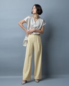 【ドゥクラッセ/DoCLASSE】のトリニティツイル・セミワイドパンツ 人気、トレンドファッション・服の通販 founy(ファニー) ファッション Fashion レディースファッション Fashion for Women パンツ Pants & Trousers 新作・新入荷 New Arrivals / New In オケージョン Occasion Wear サマー Summer, Summer Style ストレッチ Stretch, Stretchy Fabric セットアップ Set-Up, Coordinated Outfit ワイド Wide, Wide Fit エレガント 上品 Elegant ビジネス 仕事 通勤 Business / Work / Commuting 入学式 Entrance Ceremony thumbnail イエロー|ID: prp329100004834713 ipo3291000000035213764