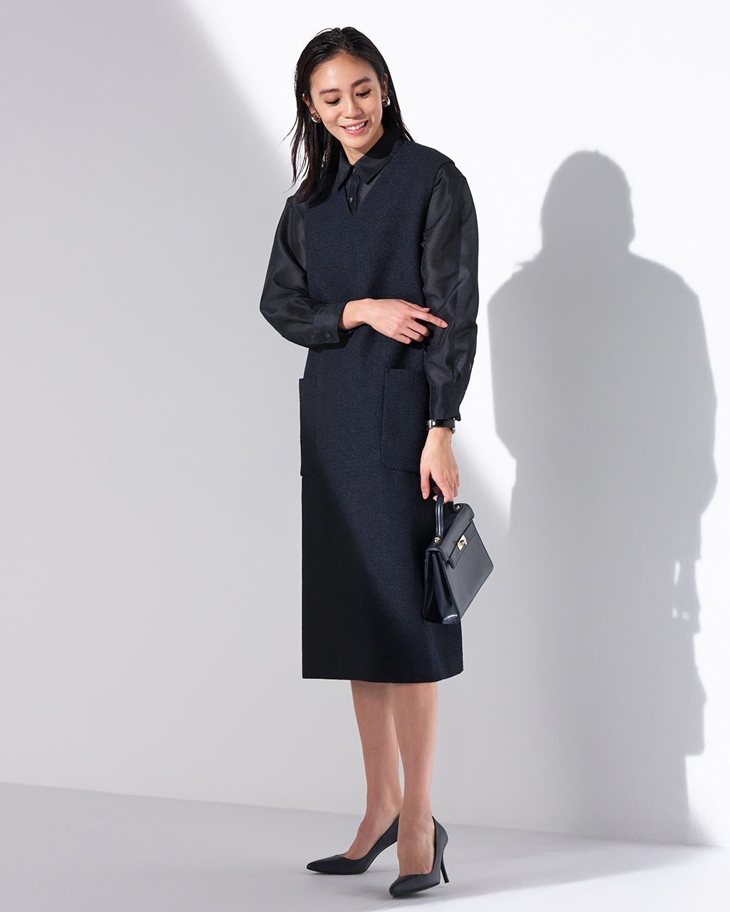 【ドゥクラッセ/DoCLASSE】のツイード・Vネックジャンパースカート 人気、トレンドファッション・服の通販 founy(ファニー) 　ファッション　Fashion　レディースファッション　Fashion for Women　スカート　Skirts　ツイード　Twill, Twill Weave　パターン　Pattern, Design Print　フォーマル　Formal, Dressy　ポケット　Pocket, Pocket Detail　新作・新入荷　New Arrivals / New In　セレモニー　Ceremony　ビジネス 仕事 通勤　Business / Work / Commuting　 other-1|ID: prp329100004834714 ipo3291000000035213766