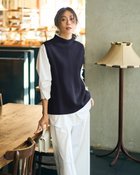 【ドゥクラッセ/DoCLASSE】の片畦編み・ボトルネックベスト ネイビー|ID: prp329100004834715 ipo3291000000035213773