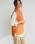 【ドゥクラッセ/DoCLASSE】の片畦編み・ボトルネックベスト オレンジ|ID: prp329100004834715 ipo3291000000035213775