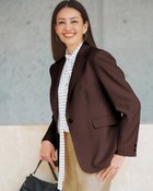 【ドゥクラッセ/DoCLASSE】のトリニティツイル・シングルジャケット 人気、トレンドファッション・服の通販 founy(ファニー) ファッション Fashion レディースファッション Fashion for Women アウター Coat / Outerwear Collection レディースジャケット・軽アウター Jackets オケージョン Occasion Wear サマー Summer, Summer Style ジャケット Jacket, Outerwear ストレッチ Stretch, Stretchy Fabric セットアップ Set-Up, Coordinated Outfit ハンド Hand, Handmade パターン Pattern, Design Print フォルム Silhouette, Form ベーシック Basic, Essential ボックス Boxy, Box Shape エレガント 上品 Elegant 入学式 Entrance Ceremony ビジネス 仕事 通勤 Business / Work / Commuting thumbnail ダークブラウン|ID: prp329100004834717 ipo3291000000036009957