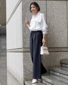 【ドゥクラッセ/DoCLASSE】のスポンジWクロス・イージーワイドパンツ 人気、トレンドファッション・服の通販 founy(ファニー) ファッション Fashion レディースファッション Fashion for Women パンツ Pants & Trousers なめらか Smooth, Silky Texture オケージョン Occasion Wear ストレッチ Stretch, Stretchy Fabric セットアップ Set-Up, Coordinated Outfit フォルム Silhouette, Form ビジネス 仕事 通勤 Business / Work / Commuting thumbnail ミッドナイトブルー|ID: prp329100004834718 ipo3291000000036009970