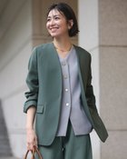 【ドゥクラッセ/DoCLASSE】のスポンジWクロス・ノーカラージャケット セージ|ID: prp329100004834721 ipo3291000000035213823