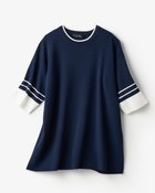 【ドゥクラッセ/DoCLASSE】の総針ドライニット・袖ボーダートップス 人気、トレンドファッション・服の通販 founy(ファニー) ファッション Fashion レディースファッション Fashion for Women トップス・カットソー Cut & Sew Tops ニット Knit Tops & Sweaters セーター Sweater, Knitwear フォルム Silhouette, Form ボーダー Border, Stripe 夏 Summer 春 Spring thumbnail ネイビー&times;ホワイト|ID: prp329100004835516 ipo3291000000035222382