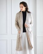 【ドゥクラッセ/DoCLASSE】のイタリア糸・アルパカ混ロングカーディガン ベージュ|ID: prp329100004837064 ipo3291000000035249979