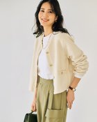 【ドゥクラッセ/DoCLASSE】のバイアスタック・ニットジャケット ライトベージュ|ID:prp329100004837946