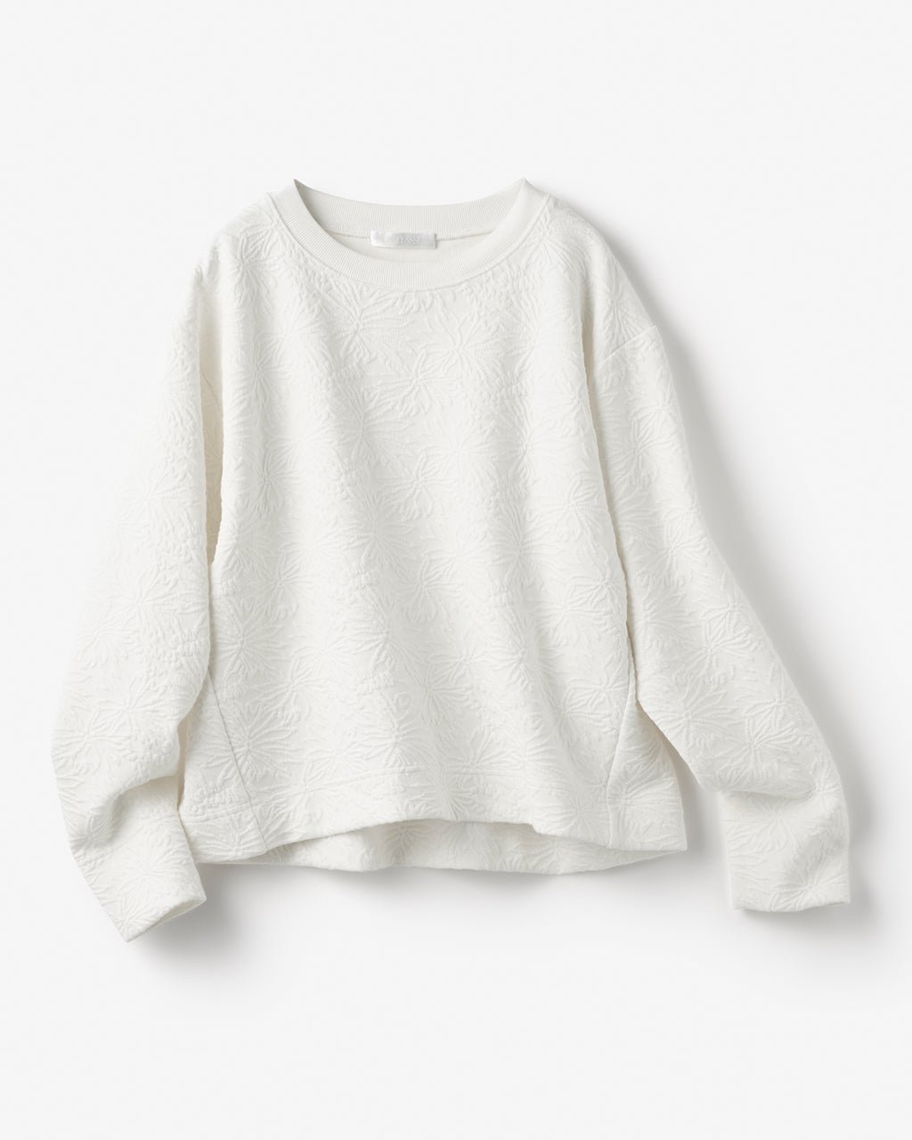 【ドゥクラッセ/DoCLASSE】のフラワージャカード・クルーネックトップス インテリア・キッズ・メンズ・レディースファッション・服の通販 founy(ファニー) ファッション Fashion レディースファッション Fashion for Women トップス・カットソー Cut & Sew Tops セットアップ Matching Sets レディーストップス・ブラウス Tops & Blouses / Assorted Women's Tops 新作・新入荷 New Arrivals / New In エレガント 上品 Elegant カッティング Cutting Detail カットソー Cut and Sewn Top ジャカード/ジャガード Jacquard, Woven Pattern ストレッチ Stretch, Stretchy Fabric セットアップ Set-Up, Coordinated Outfit フラワー Flower, Floral モチーフ Motif, Design Theme オフホワイト|ID: prp329100004837947 ipo3291000000035249770