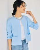【ドゥクラッセ/DoCLASSE】のビジューネック・ボレロカーディガン ペールブルー|ID: prp329100004837950 ipo3291000000035249780