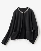 【ドゥクラッセ/DoCLASSE】のビジューネック・ボレロカーディガン ブラック|ID: prp329100004837950 ipo3291000000035249782