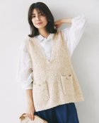 【ドゥクラッセ/DoCLASSE】のツイーディニット・メタル釦ベスト ライトベージュ|ID: prp329100004837960 ipo3291000000035249824