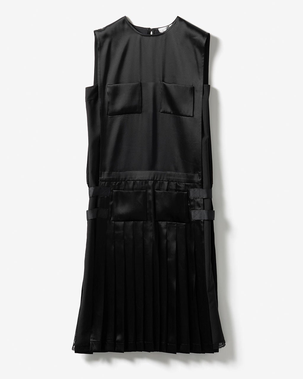 【ドゥクラッセ/DoCLASSE】のダブルサテン・レイヤードプリーツワンピース 人気、トレンドファッション・服の通販 founy(ファニー) 　ファッション　Fashion　レディースファッション　Fashion for Women　ワンピース　Dresses　新作・新入荷　New Arrivals / New In　サテン　Satin, Glossy Fabric　ダブル　Double, Double-Breasted　プリーツ　Pleats, Pleated　ポケット　Pocket, Pocket Detail　 other-1|ID: prp329100004839713 ipo3291000000035268452