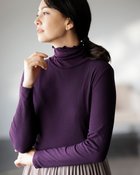 【ドゥクラッセ/DoCLASSE】のコットンダブルガーゼ・シアーハイネック 茄子紺|ID: prp329100004839729 ipo3291000000035268532