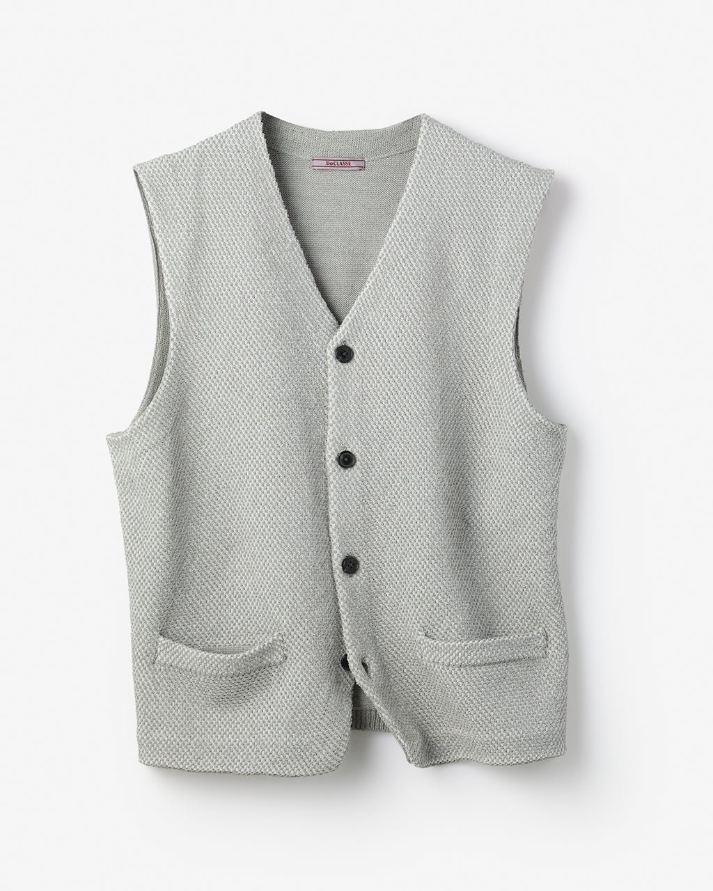 【ドゥクラッセ/DoCLASSE / MEN】の和紙ブレンド心地いいニットジレ インテリア・キッズ・メンズ・レディースファッション・服の通販 founy(ファニー) 　ファッション　Fashion　メンズファッション　Fashion for Men　新作・新入荷　New Arrivals / New In　ジャケット　Jacket, Outerwear　ベスト　Vest, Waistcoat　ポケット　Pocket, Pocket Detail　メンズ　Men's, Menswear　鹿の子　Piqué, Kanoko Fabric　ライトグレー|ID: prp329100004839739 ipo3291000000035268575