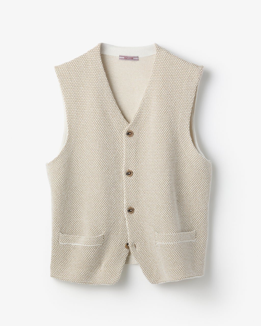 【ドゥクラッセ/DoCLASSE / MEN】の和紙ブレンド心地いいニットジレ インテリア・キッズ・メンズ・レディースファッション・服の通販 founy(ファニー) 　ファッション　Fashion　メンズファッション　Fashion for Men　新作・新入荷　New Arrivals / New In　ジャケット　Jacket, Outerwear　ベスト　Vest, Waistcoat　ポケット　Pocket, Pocket Detail　メンズ　Men's, Menswear　鹿の子　Piqué, Kanoko Fabric　ベージュ|ID: prp329100004839739 ipo3291000000035268576
