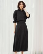 【ドゥクラッセ/DoCLASSE】のサキソニー・フレアシャツワンピース 人気、トレンドファッション・服の通販 founy(ファニー) ファッション Fashion レディースファッション Fashion for Women ワンピース Dresses シャツワンピース / 1枚で着映えコーデ Shirt Dresses ブラウジング Blouson Silhouette, Cinched Waist 人気 Popular, Best Seller thumbnail ブラック|ID: prp329100004839741 ipo3291000000035619378