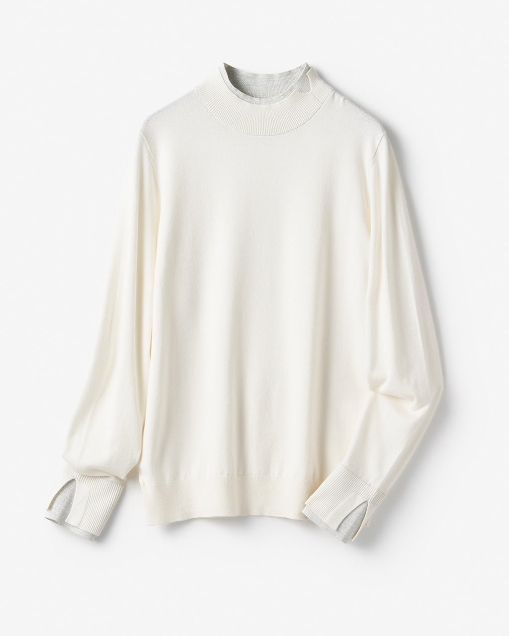 【ドゥクラッセ/DoCLASSE】のシルクフィール・ダブルカフスハイネック インテリア・キッズ・メンズ・レディースファッション・服の通販 founy(ファニー) ファッション Fashion レディースファッション Fashion for Women トップス・カットソー Cut & Sew Tops ニット Knit Tops & Sweaters なめらか Smooth, Silky Texture アンダー Underwear Essentials カフス Cuff Design シルバー Silver, Metallic Silver セーター Sweater, Knitwear ダブル Double, Double-Breasted ハイネック High Neck, Mock Neck フィット Fit, Slim Fit オフホワイト|ID: prp329100004839769 ipo3291000000035268655