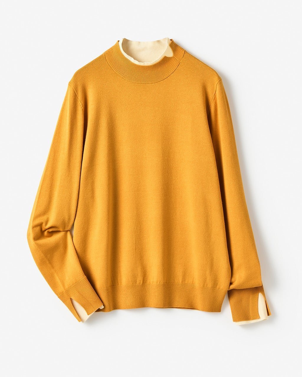 【ドゥクラッセ/DoCLASSE】のシルクフィール・ダブルカフスハイネック インテリア・キッズ・メンズ・レディースファッション・服の通販 founy(ファニー) ファッション Fashion レディースファッション Fashion for Women トップス・カットソー Cut & Sew Tops ニット Knit Tops & Sweaters なめらか Smooth, Silky Texture アンダー Underwear Essentials カフス Cuff Design シルバー Silver, Metallic Silver セーター Sweater, Knitwear ダブル Double, Double-Breasted ハイネック High Neck, Mock Neck フィット Fit, Slim Fit マスタードイエロー|ID: prp329100004839769 ipo3291000000035268667