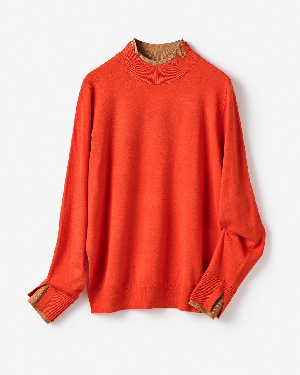 【ドゥクラッセ/DoCLASSE】のシルクフィール・ダブルカフスハイネック インテリア・キッズ・メンズ・レディースファッション・服の通販 founy(ファニー) ファッション Fashion レディースファッション Fashion for Women トップス・カットソー Cut & Sew Tops ニット Knit Tops & Sweaters なめらか Smooth, Silky Texture アンダー Underwear Essentials カフス Cuff Design シルバー Silver, Metallic Silver セーター Sweater, Knitwear ダブル Double, Double-Breasted ハイネック High Neck, Mock Neck フィット Fit, Slim Fit オレンジ|ID: prp329100004839769 ipo3291000000035268687