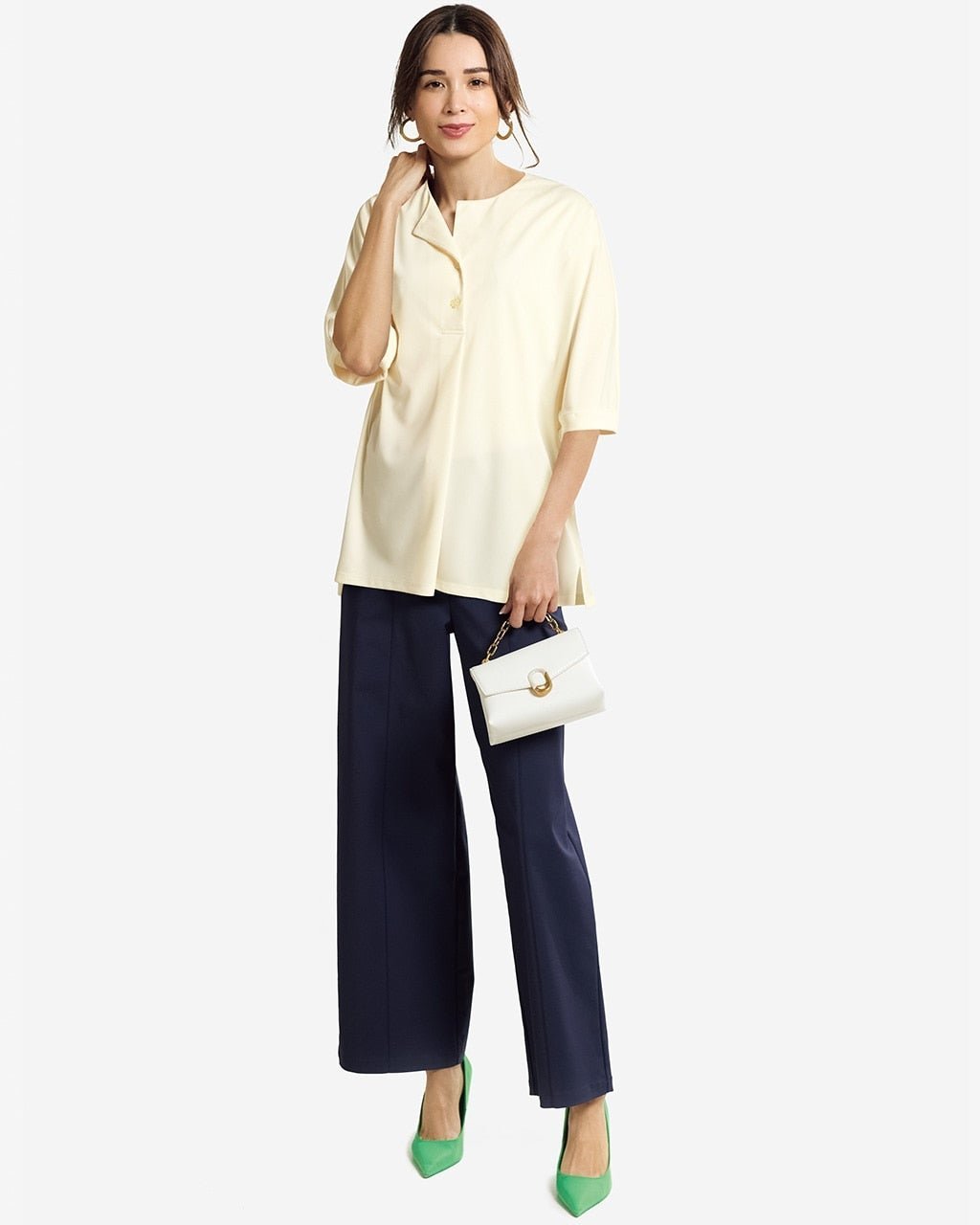 【ドゥクラッセ/DoCLASSE】の強撚スムース・フロントタックトップス インテリア・キッズ・メンズ・レディースファッション・服の通販 founy(ファニー) ファッション Fashion レディースファッション Fashion for Women トップス・カットソー Cut & Sew Tops シャツ・ブラウス・オフィスカジュアル Elegant Blouses & Button-Ups ロングTシャツ・Tシャツ Longline T-Shirts & Tees カットソー・ベーシックTシャツ Cut-and-Sewn Tops / Stretch Tees & Basics エレガント 上品 Elegant カットソー Cut and Sewn Top ストレッチ Stretch, Stretchy Fabric セットアップ Set-Up, Coordinated Outfit ホワイト|ID: prp329100004839809 ipo3291000000035268729