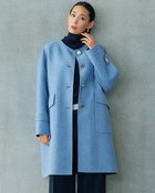 【ドゥクラッセ/DoCLASSE】のカシミヤ混ウールリバー・2WAYミドルコート ブルー&times;ネイビー|ID: prp329100004843598 ipo3291000000035302089