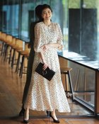 【ドゥクラッセ/DoCLASSE】のドットジャカード・プリントドレス 人気、トレンドファッション・服の通販 founy(ファニー) ファッション Fashion レディースファッション Fashion for Women ワンピース Dresses フォーマル・パーティードレス・結婚式用ドレス Elegant & Casual Dresses エレガント 上品 Elegant ジャカード／ジャガード Jacquard, Woven Pattern セットアップ Set-Up, Coordinated Outfit ドット Polka Dot, Dot Pattern フレア Flare, Flared プリント Print, Printed Pattern thumbnail ベージュ・パターン|ID: prp329100004843600 ipo3291000000035302120