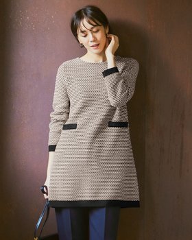 【ドゥクラッセ/DoCLASSE】 鹿の子編み・ボートネックチュニック人気、トレンドファッション・服の通販 founy(ファニー) ファッション Fashion レディースファッション Fashion for Women トップス・カットソー Cut & Sew Tops チュニック Tunic, Long Top ツイード Twill, Twill Weave パイピング Piping, Trim Design ボトム Bottoms, Lower Wear ポケット Pocket, Pocket Detail エレガント 上品 Elegant 鹿の子 Piqué, Kanoko Fabric |ID:prp329100004843601