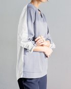 【ドゥクラッセ/DoCLASSE】の異素材コンビ・Vネックプルオーバー 人気、トレンドファッション・服の通販 founy(ファニー) ファッション Fashion レディースファッション Fashion for Women トップス・カットソー Cut & Sew Tops シャツ・ブラウス・オフィスカジュアル Elegant Blouses & Button-Ups ロングTシャツ・Tシャツ Longline T-Shirts & Tees カジュアルプルオーバー・ニットトップス Pullovers & Knit Tops / Casual Pullovers カットソー・ベーシックTシャツ Cut-and-Sewn Tops / Stretch Tees & Basics Vネックトップス V-Neck Tops / V-Cut Neckline Shirts カットソー Cut and Sewn Top コンビ Combo, Combination Style スウェット / スエット Sweatshirt, Sweatwear フロント Front, Front Design ロールアップ Roll-Up, Cuffed Hem thumbnail ブルーグレー|ID: prp329100004847617 ipo3291000000035408523