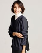 【ドゥクラッセ/DoCLASSE】の異素材コンビ・Vネックプルオーバー 人気、トレンドファッション・服の通販 founy(ファニー) ファッション Fashion レディースファッション Fashion for Women トップス・カットソー Cut & Sew Tops シャツ・ブラウス・オフィスカジュアル Elegant Blouses & Button-Ups ロングTシャツ・Tシャツ Longline T-Shirts & Tees カジュアルプルオーバー・ニットトップス Pullovers & Knit Tops / Casual Pullovers カットソー・ベーシックTシャツ Cut-and-Sewn Tops / Stretch Tees & Basics Vネックトップス V-Neck Tops / V-Cut Neckline Shirts カットソー Cut and Sewn Top コンビ Combo, Combination Style スウェット / スエット Sweatshirt, Sweatwear フロント Front, Front Design ロールアップ Roll-Up, Cuffed Hem thumbnail ネイビー|ID: prp329100004847617 ipo3291000000035408525