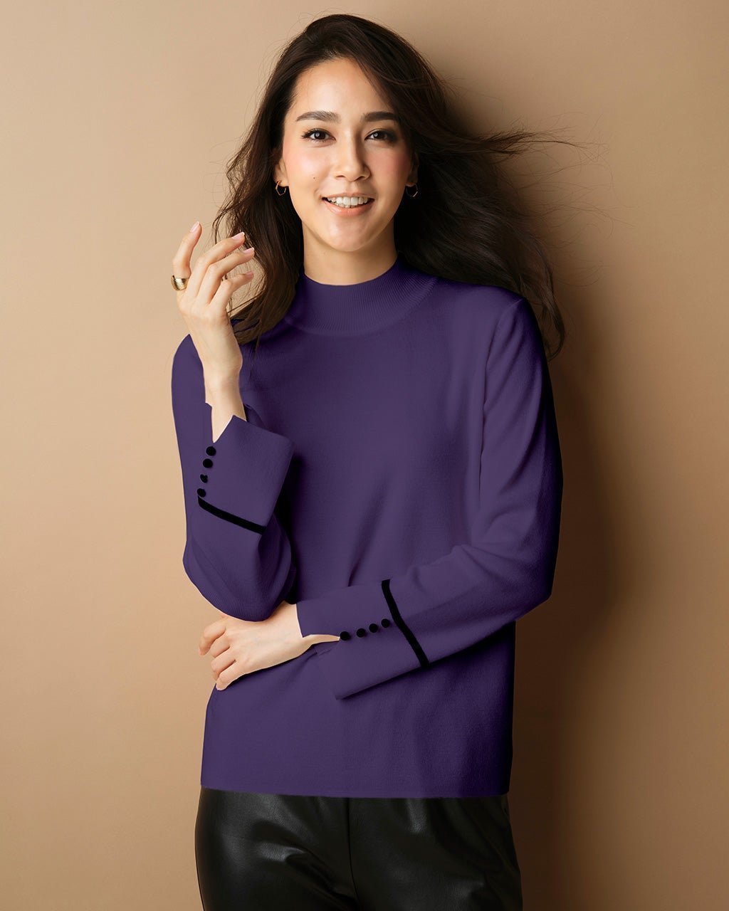 【ドゥクラッセ/DoCLASSE】の総針ニット・エッセンシャルハイネック 人気、トレンドファッション・服の通販 founy(ファニー) 　ファッション　Fashion　レディースファッション　Fashion for Women　トップス・カットソー　Cut & Sew Tops　ニット　Knit Tops & Sweaters　オレンジ　Orange　シンプル　Simple, Minimal　ジャケット　Jacket, Outerwear　スリット　Slit, Slit Detail　セーター　Sweater, Knitwear　雑誌　Magazine, Fashion Magazine　なめらか　Smooth, Silky Texture　ハイネック　High Neck, Mock Neck　パターン　Pattern, Design Print　 other-1|ID: prp329100004848050 ipo3291000000035431261