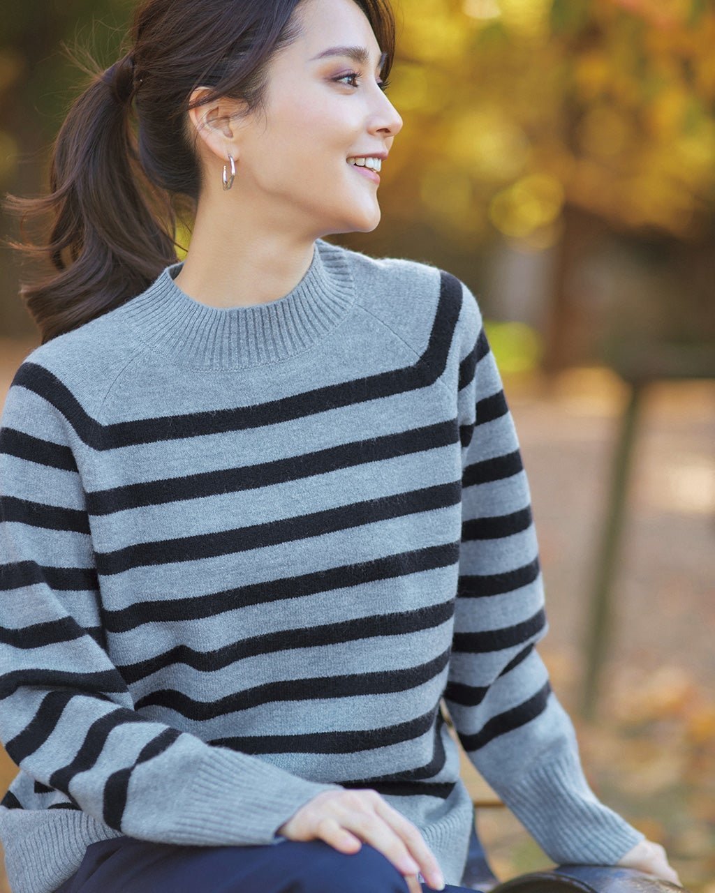 【ドゥクラッセ/DoCLASSE】のウール混フラッフィー・ボーダーハイネック インテリア・キッズ・メンズ・レディースファッション・服の通販 founy(ファニー) 　ファッション　Fashion　レディースファッション　Fashion for Women　トップス・カットソー　Cut & Sew Tops　ニット　Knit Tops & Sweaters　セーター　Sweater, Knitwear　ハイネック　High Neck, Mock Neck　ボーダー　Border, Stripe　人気　Popular, Best Seller　ブルー・パターン|ID: prp329100004848057 ipo3291000000035431337