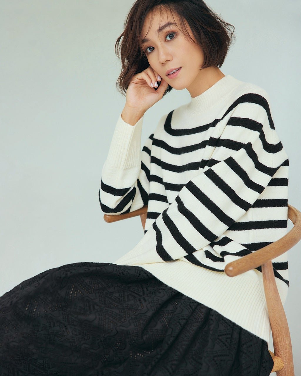 【ドゥクラッセ/DoCLASSE】のウール混フラッフィー・ボーダーハイネック インテリア・キッズ・メンズ・レディースファッション・服の通販 founy(ファニー) 　ファッション　Fashion　レディースファッション　Fashion for Women　トップス・カットソー　Cut & Sew Tops　ニット　Knit Tops & Sweaters　セーター　Sweater, Knitwear　ハイネック　High Neck, Mock Neck　ボーダー　Border, Stripe　人気　Popular, Best Seller　ホワイト・パターン|ID: prp329100004848057 ipo3291000000035431343