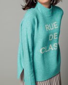 【ドゥクラッセ/DoCLASSE】のジャカード編み・ロゴハイネック ターコイズ|ID: prp329100004848077 ipo3291000000035431496