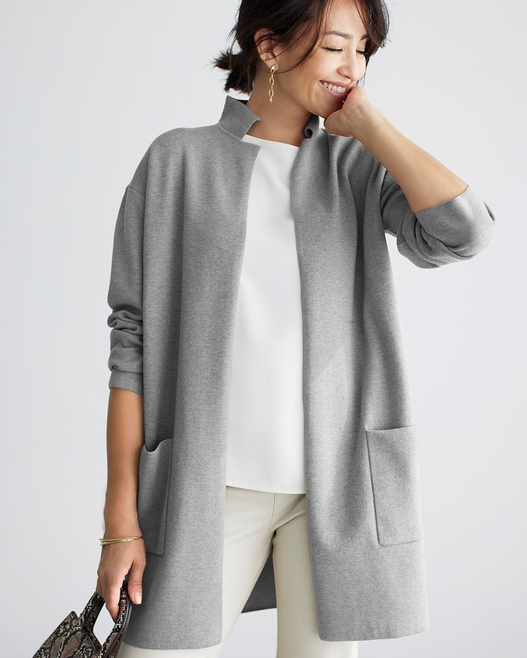 【ドゥクラッセ/DoCLASSE】のハーフミラノ・ロングジャケットカーディガン インテリア・キッズ・メンズ・レディースファッション・服の通販 founy(ファニー) 　ファッション　Fashion　レディースファッション　Fashion for Women　カーディガン　Cardigan, Knitwear　ジャケット　Jacket, Outerwear　スマート　Smart, Elegant　ハーフ　Half, Half-Length　ミラノ　Milano Style, Italian-Inspired　ミラノリブ　Milano Rib, Milano Stitch　リラックス　Relax, Relaxed Fit　人気　Popular, Best Seller　グレー|ID: prp329100004848083 ipo3291000000035431523