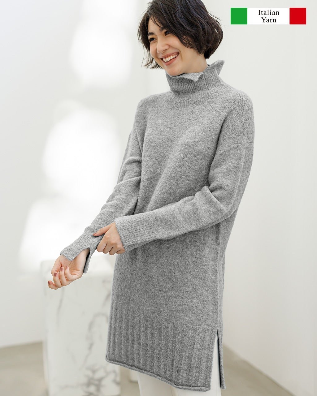 【ドゥクラッセ/DoCLASSE】のイタリアンアルパカ・ハイネックロングセーター インテリア・キッズ・メンズ・レディースファッション・服の通販 founy(ファニー) ファッション Fashion レディースファッション Fashion for Women トップス・カットソー Cut & Sew Tops ニット Knit Tops & Sweaters イタリア Italy ストレッチ Stretch, Stretchy Fabric スリット Slit, Slit Detail セーター Sweater, Knitwear チュニック Tunic, Long Top プリーツ Pleats, Pleated モコモコ Fuzzy, Fluffy ロング Long, Long-Length 冬 Winter / This Winter 雑誌 Magazine, Fashion Magazine ライトグレー|ID: prp329100004848092 ipo3291000000035431588