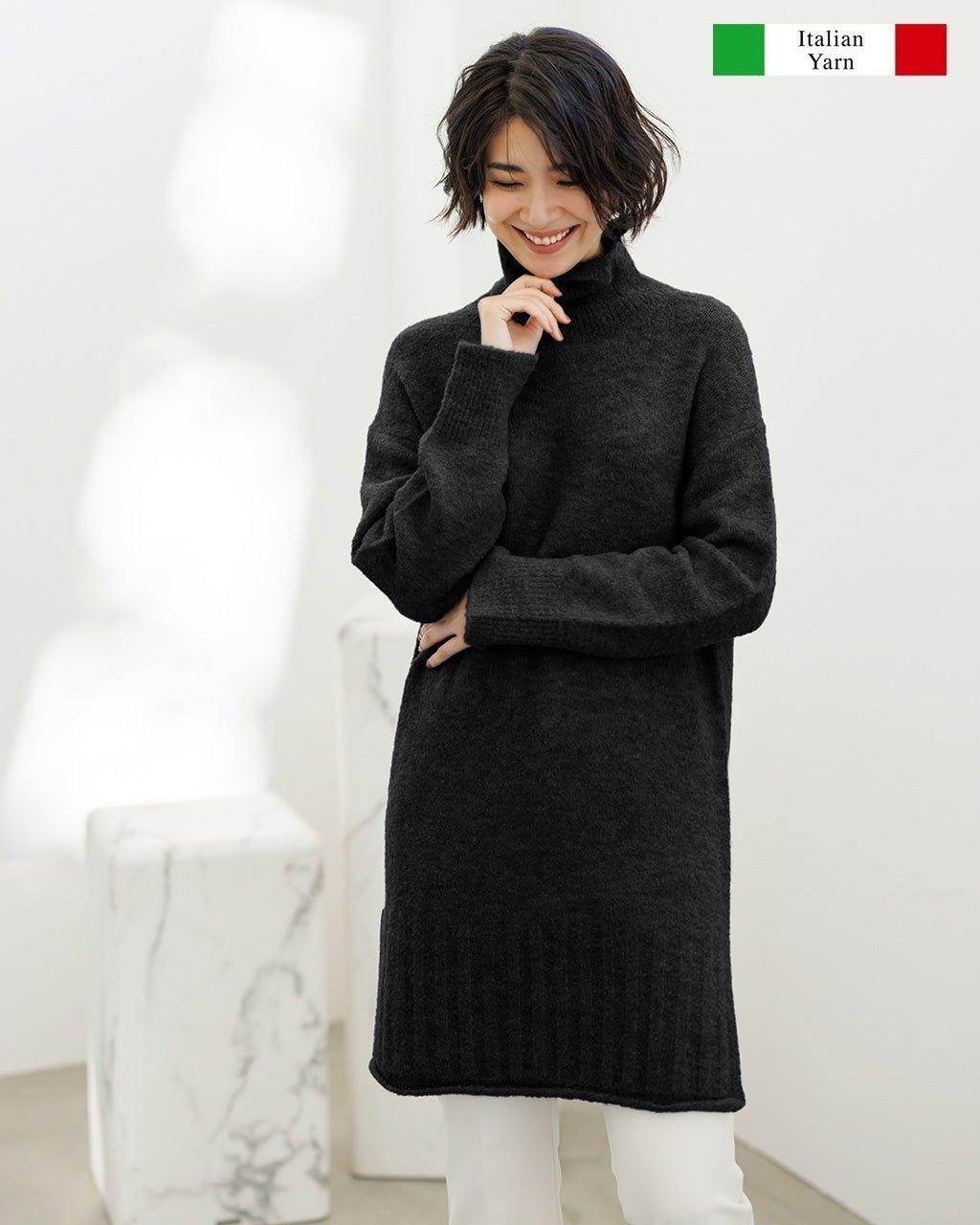 【ドゥクラッセ/DoCLASSE】のイタリアンアルパカ・ハイネックロングセーター インテリア・キッズ・メンズ・レディースファッション・服の通販 founy(ファニー) ファッション Fashion レディースファッション Fashion for Women トップス・カットソー Cut & Sew Tops ニット Knit Tops & Sweaters イタリア Italy ストレッチ Stretch, Stretchy Fabric スリット Slit, Slit Detail セーター Sweater, Knitwear チュニック Tunic, Long Top プリーツ Pleats, Pleated モコモコ Fuzzy, Fluffy ロング Long, Long-Length 冬 Winter / This Winter 雑誌 Magazine, Fashion Magazine ブラック|ID: prp329100004848092 ipo3291000000035431592