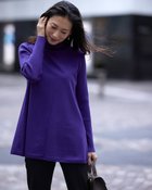 【ドゥクラッセ/DoCLASSE】のリブ使い・ハイネックチュニック 茄子紺|ID: prp329100004848117 ipo3291000000035431746