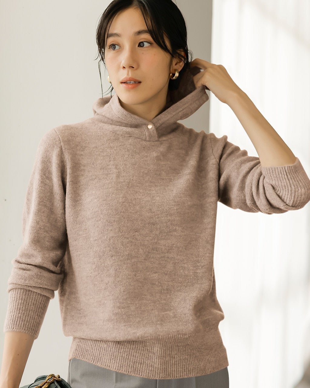 【ドゥクラッセ/DoCLASSE】のメランジカラー・パーカーニット インテリア・キッズ・メンズ・レディースファッション・服の通販 founy(ファニー) 　ファッション　Fashion　レディースファッション　Fashion for Women　トップス・カットソー　Cut & Sew Tops　ニット　Knit Tops & Sweaters　レディースパーカー・カジュアルフーディー　Casual Hoodies & Sweatshirts　セーター　Sweater, Knitwear　ドット　Polka Dot, Dot Pattern　フォルム　Silhouette, Form　ライトモカ|ID: prp329100004848120 ipo3291000000035431777