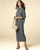 【ドゥクラッセ/DoCLASSE】の総針ハイネック・スカートセットアップ チャコール|ID: prp329100004848121 ipo3291000000035431783