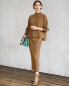 【ドゥクラッセ/DoCLASSE】の総針ハイネック・スカートセットアップ キャメル|ID: prp329100004848121 ipo3291000000035431788