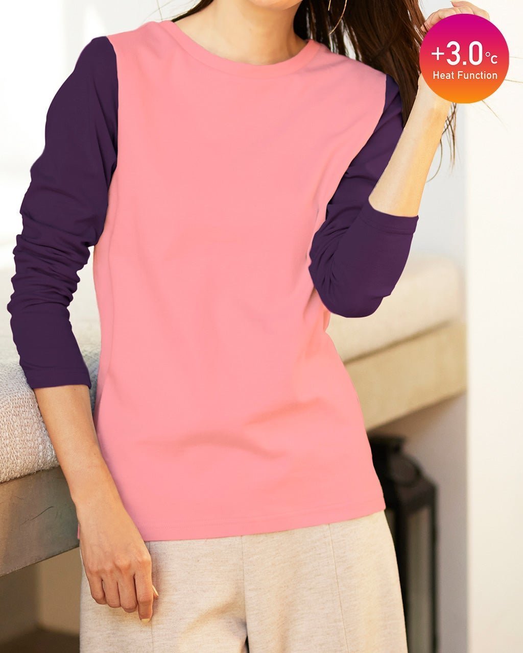 【ドゥクラッセ/DoCLASSE】のピュアヒートコットン・クルーネック インテリア・キッズ・メンズ・レディースファッション・服の通販 founy(ファニー) ファッション Fashion レディースファッション Fashion for Women トップス・カットソー Cut & Sew Tops シャツ・ブラウス・オフィスカジュアル Elegant Blouses & Button-Ups ロングTシャツ・Tシャツ Longline T-Shirts & Tees カットソー・ベーシックTシャツ Cut-and-Sewn Tops / Stretch Tees & Basics インナー Innerwear カットソー Cut and Sewn Top 定番 Standard, Basic Item ゴルフ Golf ピンク・パターン|ID: prp329100004848131 ipo3291000000035431874