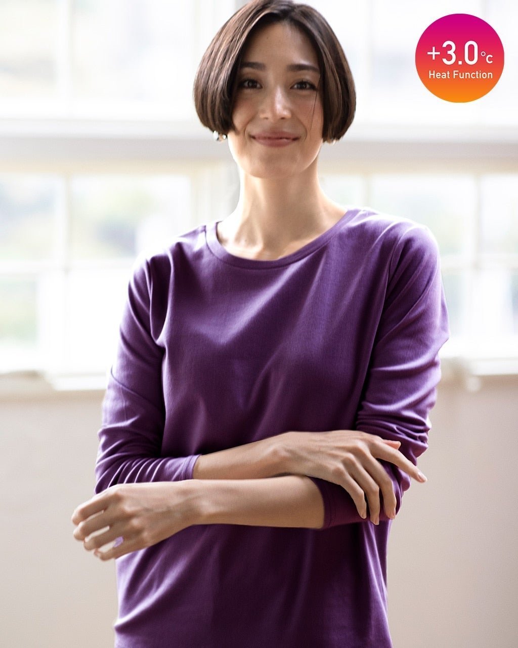 【ドゥクラッセ/DoCLASSE】のピュアヒートコットン・クルーネック インテリア・キッズ・メンズ・レディースファッション・服の通販 founy(ファニー) ファッション Fashion レディースファッション Fashion for Women トップス・カットソー Cut & Sew Tops シャツ・ブラウス・オフィスカジュアル Elegant Blouses & Button-Ups ロングTシャツ・Tシャツ Longline T-Shirts & Tees カットソー・ベーシックTシャツ Cut-and-Sewn Tops / Stretch Tees & Basics インナー Innerwear カットソー Cut and Sewn Top 定番 Standard, Basic Item ゴルフ Golf パープル|ID: prp329100004848131 ipo3291000000035431886