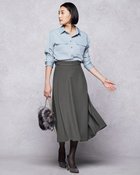 【ドゥクラッセ/DoCLASSE】のプレミアヒート・ミディフレアスカート チャコール|ID: prp329100004848149 ipo3291000000035800076