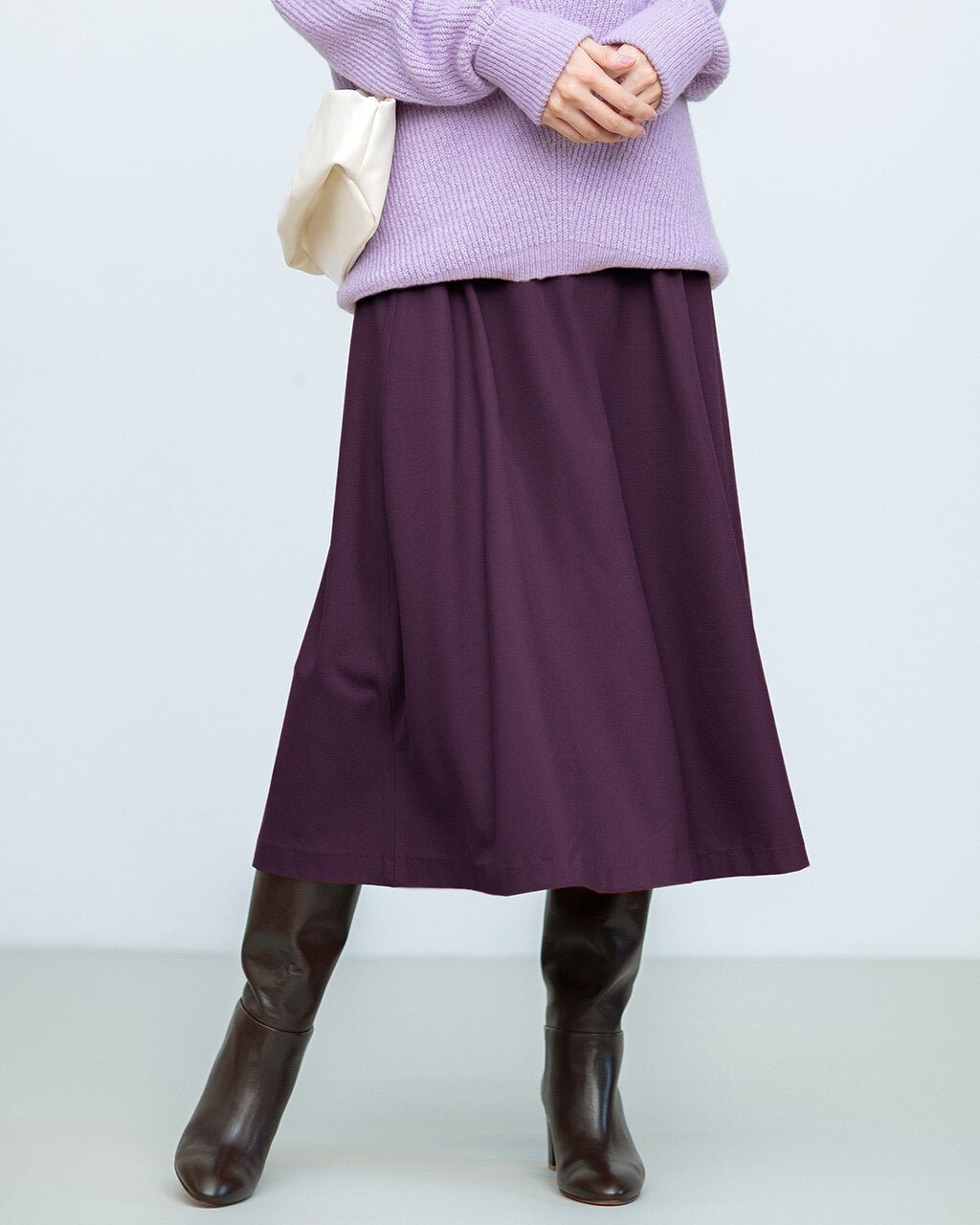 【ドゥクラッセ/DoCLASSE】のプレミアヒート・ミディフレアスカート インテリア・キッズ・メンズ・レディースファッション・服の通販 founy(ファニー) 　ファッション　Fashion　レディースファッション　Fashion for Women　スカート　Skirts　Aライン・フレアスカート　A-Line & Flared Skirts　エレガント 上品　Elegant　フレア　Flare, Flared　軽量　Lightweight, Ultra Light　プラム|ID: prp329100004848149 ipo3291000000035800084