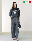 【ドゥクラッセ/DoCLASSE】のイタリアンアルパカ・ロゴクルーネック チャコール|ID: prp329100004848157 ipo3291000000035432245